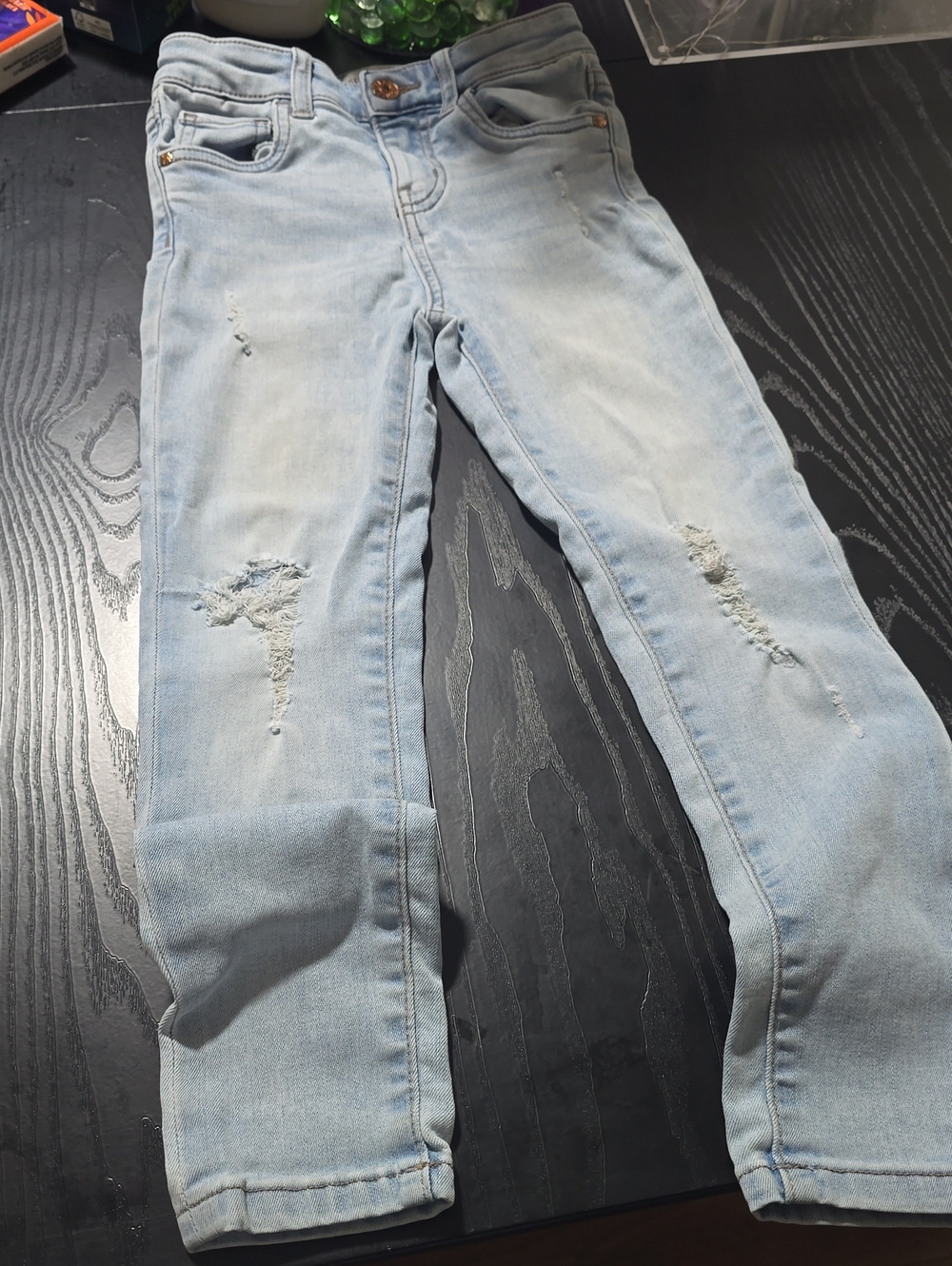 Celebrity Pink Light Blue Distressed Skinny Jeans
